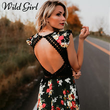 Deep V Neck Backless Dress